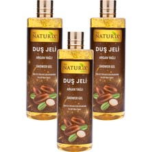 Naturix Cilt Pürüzsüzleştirici Natural Argan Yağ Duş Jeli Eko Paket 400 ml 3'lü Banyo Jeli