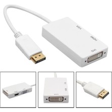 Boblov Display Port To Dvı/vga/hdmı 3in1 Çevirici Adaptör Kablo Display DVI VGA HDMI