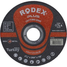 Badem10 Rodex Spiral Taşlama Inox Metal Kesici Taş Diski 115X1.2 mm