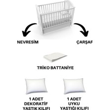 Minelya Home 5 Parça Triko Battaniyeli  Pamuk Meva Bebek Nevresim Takımı