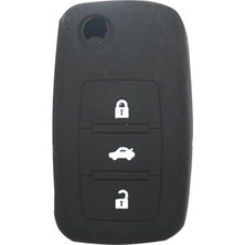 Otobir Volkswagen Seat Skoda Sustalı Model Silikon Anahtar Kumanda Kabı Siyah