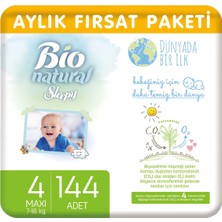 Sleepy Bio Natural Aylık Fırsat Paketi Bebek Bezi 4 Numara Maxi 144'lü
