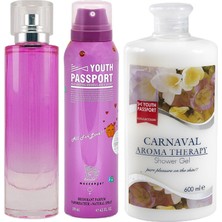 Youth Passport Carnaval Gift Set Edp 75 ml + Deodorant 150 ml + Shower Gel 600 ml