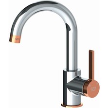 Gpd Gildo MTL165-K-R Tek Gövde Lavabo Bataryası Krom - Rose Gold