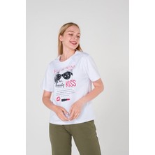 Vishenka Kadın Penye Baskılı T-Shirt