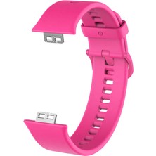 Nezih Case Huawei Watch Fit Uyumlu Silikon Kordon Koyu Pembe
