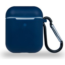 Kzy Apple Airpods Renkli ve Askılı Silikon Kılıf - Lacivert