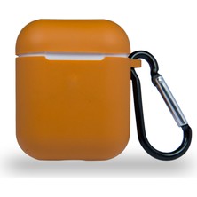 Kzy Apple Airpods Renkli ve Askılı Silikon Kılıf - Kavuniçi