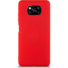 Kzy Xiaomi Poco X3 Kapak Içi Kadife Soft Logosuz Lansman Silikon Kılıf - Kırmızı