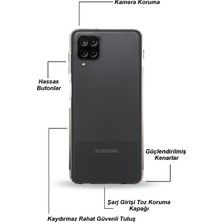 Kzy Samsung Galaxy M12 Tıpalı Kamera Korumalı Şeffaf Premier Kılıf