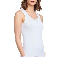 Çamaşırcım Shop Sedef Yıldız 1020 Geniş Askılı Papatya Bayan Atlet Beyaz