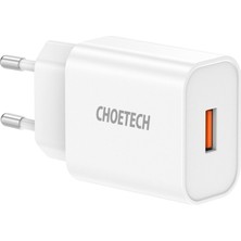 Choetech 18W Hızlı Şarj Cihazı - Quickcharge 3.0 Uyumlu - Q5003 - Beyaz