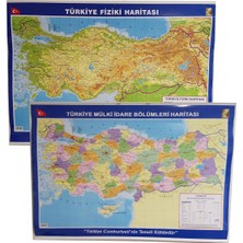 Türkiye Haritası Çift Taraflı Fiziki ve Siyasi 70X100