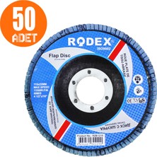 Rodex Zirkonyum Oksit Avuç Içi Taşlama Flap Disk Zımpara 115 mm 80 Kum  50 Adet