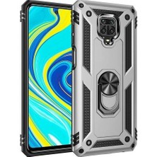 Inoomi Xiaomi Redmi Note 9 Pro Cross Military Vega Tank Zırh Metal Yüzüklü Standlı