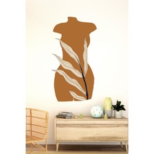 Msticker Bohem Tarzı Soyut Sanat Kadın ve Yapraklar Özel Tasarım Duvar Sticker