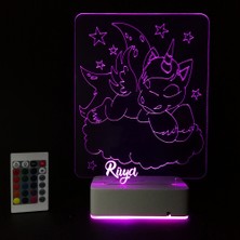 Modiwa Design Çocuklara Özel Hediye 3D Unicorn ve Bulutlar Dekoratif LED Gece Lambası