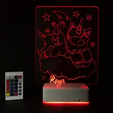Modiwa Design Çocuklara Özel Hediye 3D Unicorn ve Bulutlar Dekoratif LED Gece Lambası
