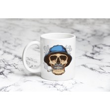 Pazariz Sigara Içen Şapkalı Iskelet  Kupa Bardak