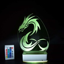 Modiwa Design Özel Tasarım 3D Dil Çıkartan Ejderha 16 Renk Dekoratif LED Lamba