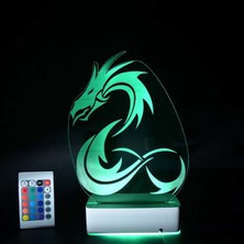 Modiwa Design Özel Tasarım 3D Dil Çıkartan Ejderha 16 Renk Dekoratif LED Lamba