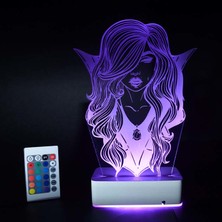 Modiwa Design Özel Tasarım Vampir Kadın 3D 16 Renk Dekoratif LED Lamba