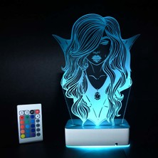 Modiwa Design Özel Tasarım Vampir Kadın 3D 16 Renk Dekoratif LED Lamba