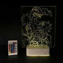 Modiwa Design Özel Tasarım 3D Dinazor Masaüstü 16 Renk Dekoratif LED Lamba