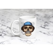 Pazariz Sigara Içen Şapkalı Iskelet  Kupa Bardak