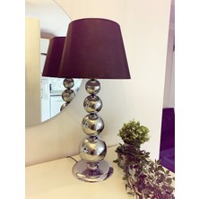 Modi Lighting 4 Toplu Siyah Şapkalı Krom Masa Lambası MD-CLK017-KR