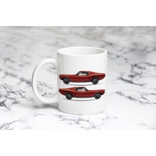 Pazariz Kırmızı Mustang 2 Yandan  Kupa Bardak