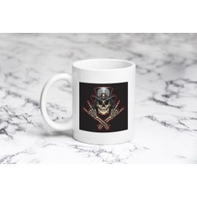 Pazariz Rock N Roll Iskelet Kupa Bardak Kişiye Özel