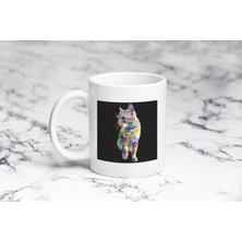Pazariz Renkli Kedi  Kupa Bardak