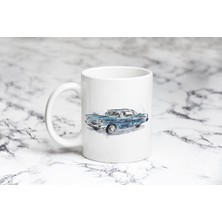 Pazariz Sulu Boya Eski Araba Mavi Kupa Bardak