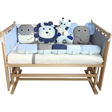 Rimini Baby Smartcrib Doğal Katlanır Beşik + İlk Arkadaşlarım Eğitici Uyku Seti Mavi 60 x 120 cm