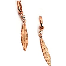 Ose Shop Tüy Figürlü Gümüş Rose Küpe
