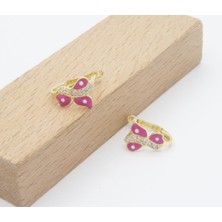 Latif Kuyumcu 14 Ayar Altın Klipsli Pembe Çocuk Küpe LTFKP831