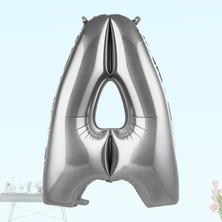 Süsle Bebek ve Parti A Harf Folyo Balon, 100 cm - Gümüş