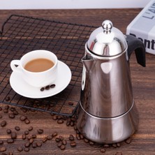 Weather Forecast Paslanmaz Çelik Ocak Üstü 6 Cup Fincan Moka Pot Espresso CIN321-6
