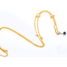 Chavin Zincirli Bele Bağlamalı Taşlı Çelik Göbek Piercing EN43SR