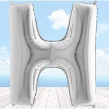 Süsle Bebek ve Parti H Harf Folyo Balon, 100 cm - Gümüş