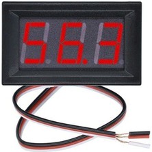 Sanec 0.56 Inch Dc 0-100V Dijital Voltmetre-Kırmızı- 3 Kablolu