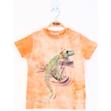 Toontoy Erkek Çocuk Batik Desenli Kertenkele Baskılı Tişört