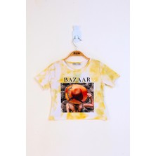 Toontoy Kız Çocuk Batik Desenli Baskılı Tişört