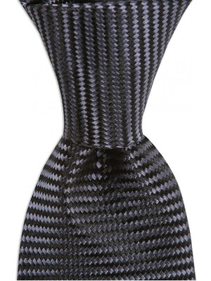 1001 Kravat Koyu Gri Renkli 7,5 cm Genişliğinde Ipek Kravat