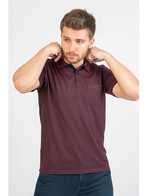 White Stone Erkek Aarburg Regular Fit Jakarlı Polo Yaka T-Shirt  Bordo