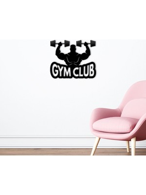 Bk Gift Gym Club Tasarımlı Ahşap Duvar Süsü-1
