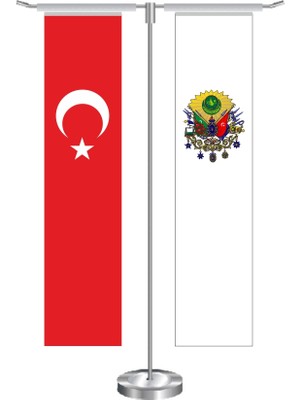 Bayrak Online T Dikdörtgen Osmanlı Tuğrası Masa Bayrağı Takımı