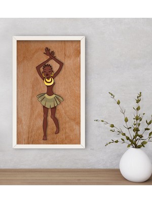 Bk Gift African Woman Dekoratif Ahşap Beyaz Çerçeveli Tablo-1