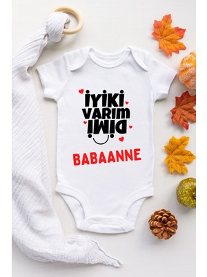 Limon Iyi Ki Varım Dimi Babaanne Desenli Kısa Kol Body